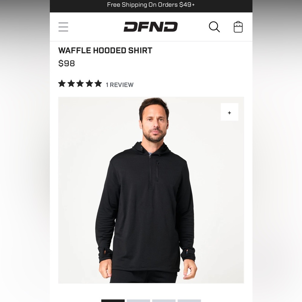 Men's Black Athletic Waffle Hoodie